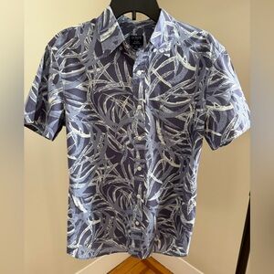 J. Crew Navy & Light Blue Abstract Short-Sleeve Button-Down Shirt